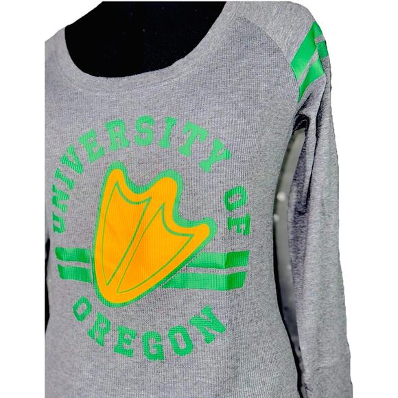 Creative Apparel Womens LG University Oregon Ducks Scoop Neck Long Sleeve Shirt - Picture 2 of 6